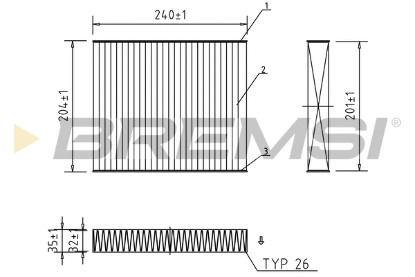 Filtre, air de l'habitacle BREMSI FC0073C
