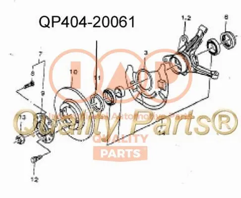 Bague d'étanchéité, moyeu de roue IAP QUALITY PARTS 404-20061