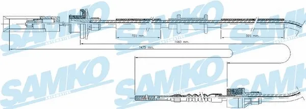 Tirette à câble, commande d'embrayage SAMKO C0046C