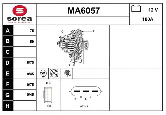 Alternateur SERA MA6057