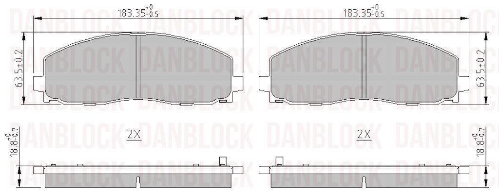 Kit de plaquettes de frein, frein à disque DANBLOCK DB 511051