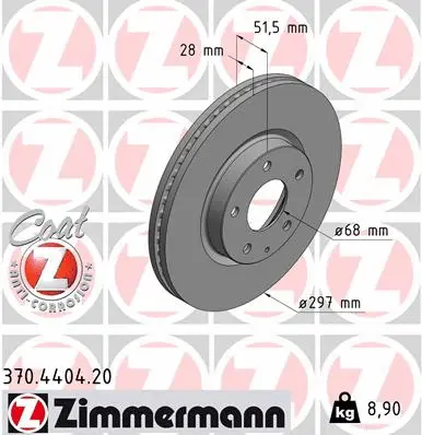Disque de frein ZIMMERMANN 370.4404.20