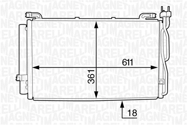 Condenseur, climatisation MAGNETI MARELLI 350203610000