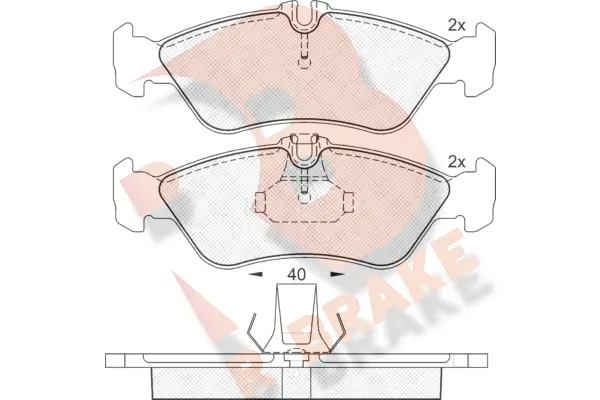 Kit de plaquettes de frein, frein à disque R BRAKE RB1103-046