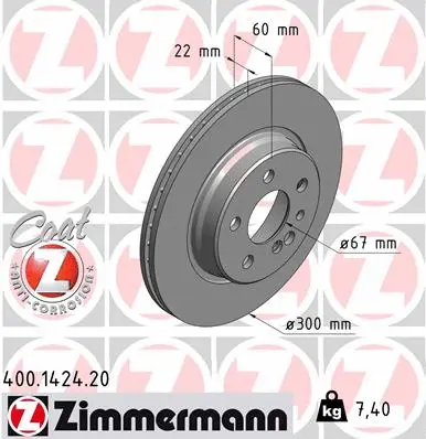 Disque de frein ZIMMERMANN 400.1424.20