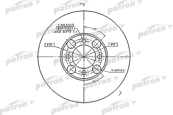 Disque de frein PATRON PBD1998