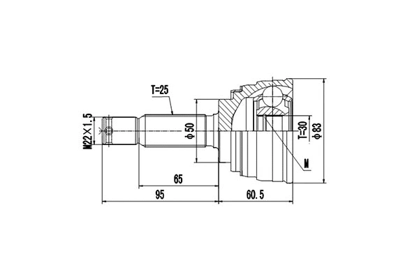 Jeu de joints, arbre de transmission DYNAMATRIX DCV839014