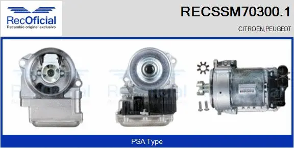 Moteur électrique, transmission de direction RECOFICIAL RECSSM70300.1