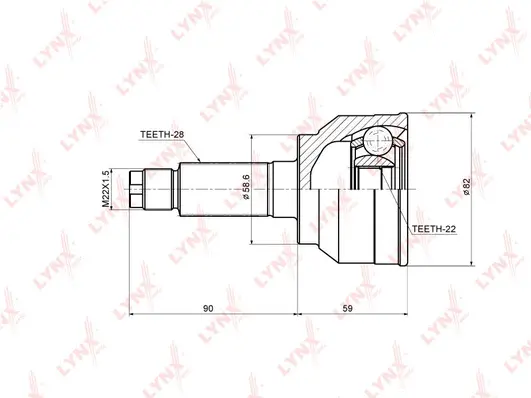 Jeu de joints, arbre de transmission LYNXAUTO CO-3639