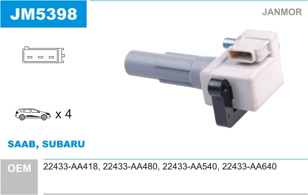 Bobine d'allumage JANMOR JM5398