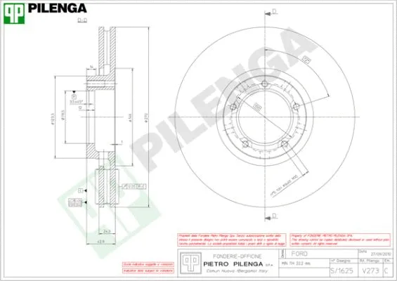 Disque de frein PILENGA V273