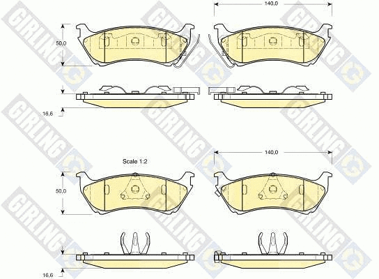 Kit de plaquettes de frein, frein à disque GIRLING 6113795