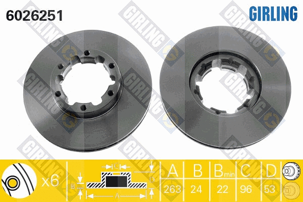 Disque de frein GIRLING 6026251