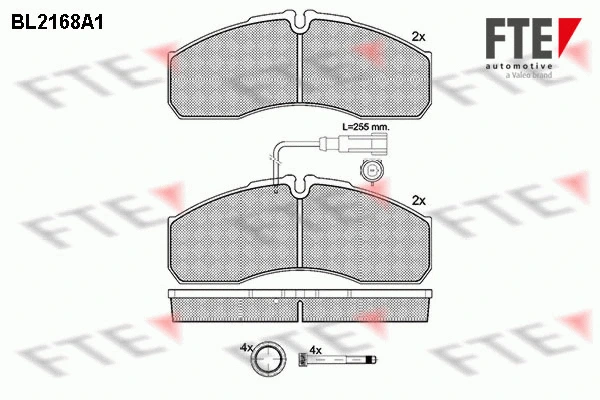 Kit de plaquettes de frein, frein à disque FTE 9500069