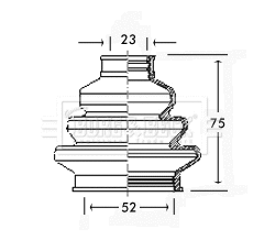 Jeu de joints-soufflets, arbre de commande BORG & BECK BCB2220