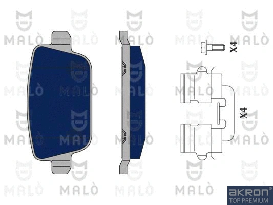 Kit de plaquettes de frein, frein à disque AKRON-MALÒ 1050394