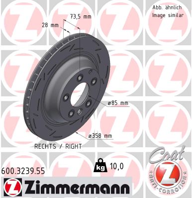 Disque de frein ZIMMERMANN 600.3239.55