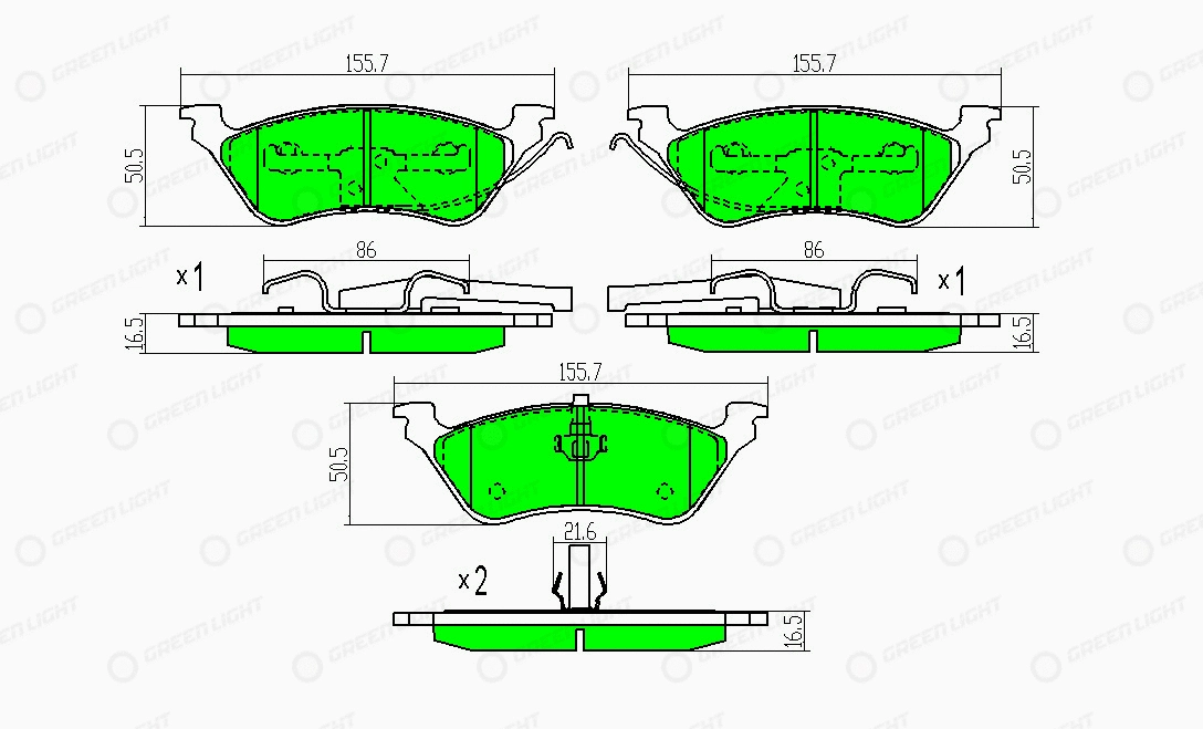Kit de plaquettes de frein, frein à disque Automotive Adriado GLBP0345