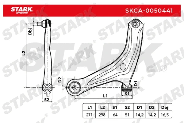 Bras de liaison, suspension de roue Stark SKCA-0050441