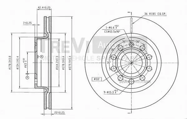 Disque de frein TREVI AUTOMOTIVE BD1172
