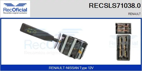 Commutateur de colonne de direction RECOFICIAL RECSLS71038.0
