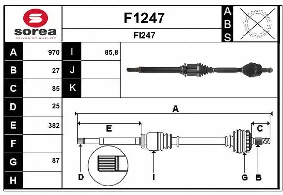 Arbre de transmission SNRA F1247