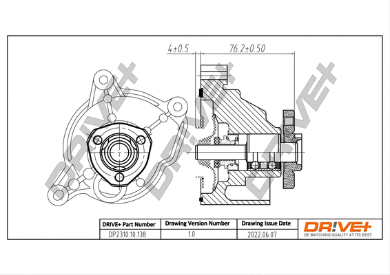 Pompe à eau, refroidissement du moteur Dr!ve+ DP2310.10.138