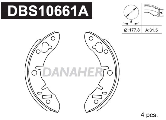 Jeu de mâchoires de frein DANAHER DBS10661A