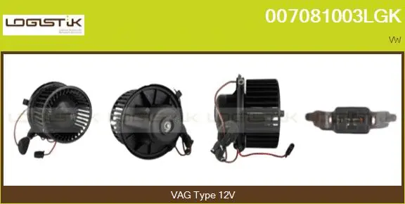 Pulseur d'air habitacle LGK 007081003LGK