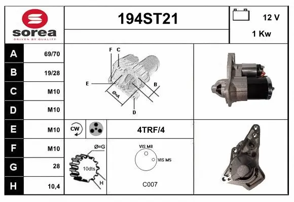 Démarreur STARTCAR 194ST21