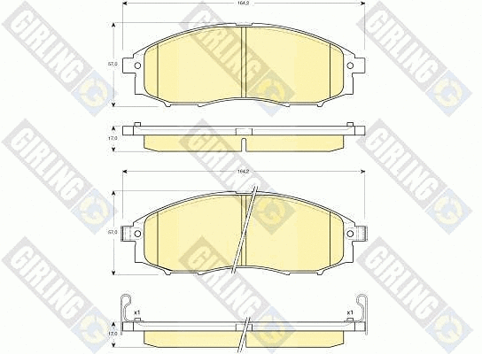 Kit de plaquettes de frein, frein à disque GIRLING 6133409