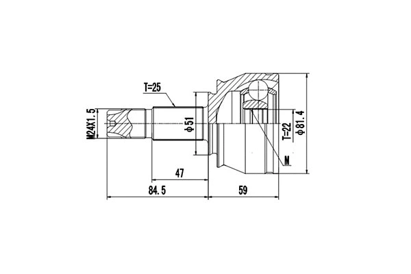 Jeu de joints, arbre de transmission DYNAMATRIX DCV817026