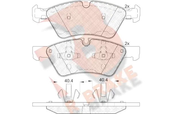 Kit de plaquettes de frein, frein à disque R BRAKE RB1771