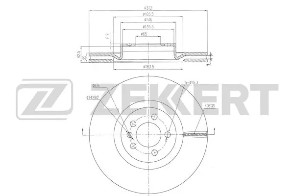 Disque de frein ZEKKERT BS-6504