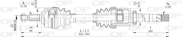 Arbre de transmission OPEN PARTS DRS6389.00