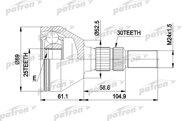 Jeu de joints, arbre de transmission PATRON PCV1420
