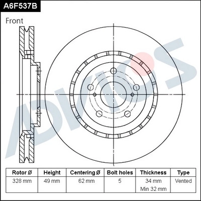 Disque de frein ADVICS A6F537B