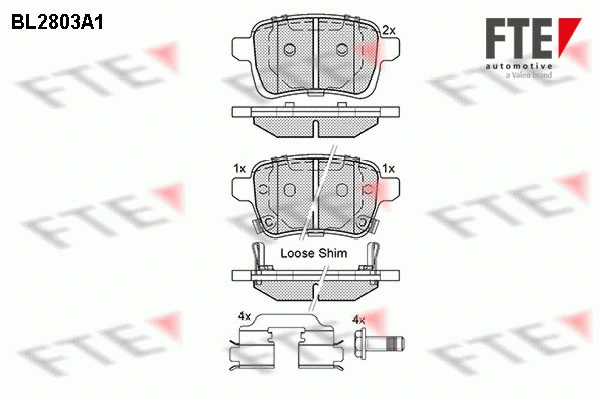 Kit de plaquettes de frein, frein à disque FTE 9010993
