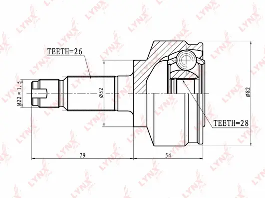 Jeu de joints, arbre de transmission LYNXAUTO CO-3412