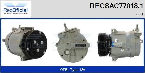 Compresseur, climatisation RECOFICIAL RECSAC77018.1