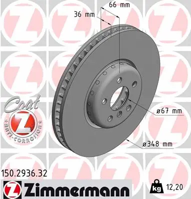 Disque de frein ZIMMERMANN 150.2936.32
