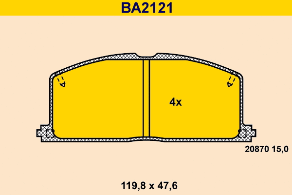 Kit de plaquettes de frein, frein à disque BARUM BA2121