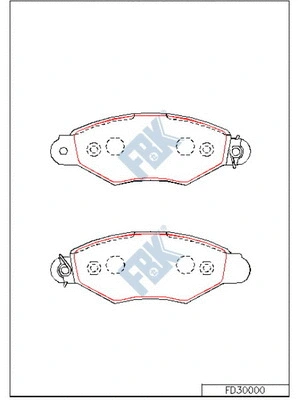 Kit de plaquettes de frein, frein à disque FBK FD30000