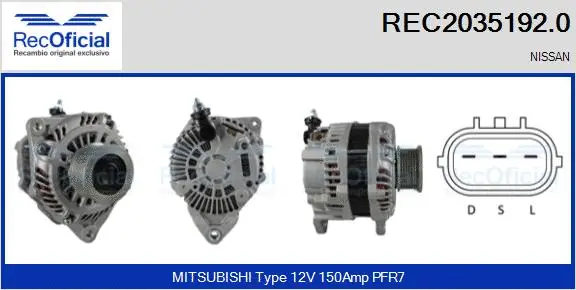 Alternateur RECOFICIAL REC2035192.0