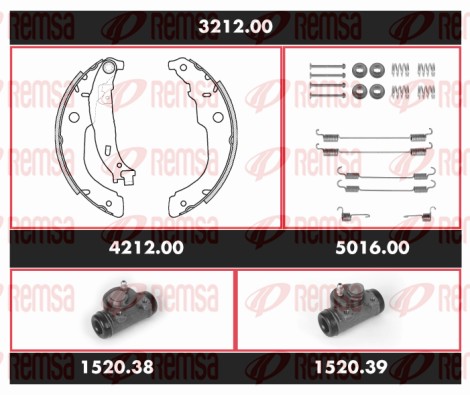 Kit de freins, freins à tambours REMSA SPK 3212.00