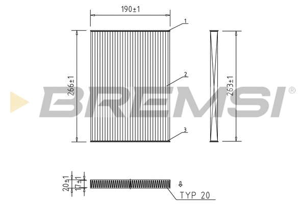 Filtre, air de l'habitacle BREMSI FC0076A