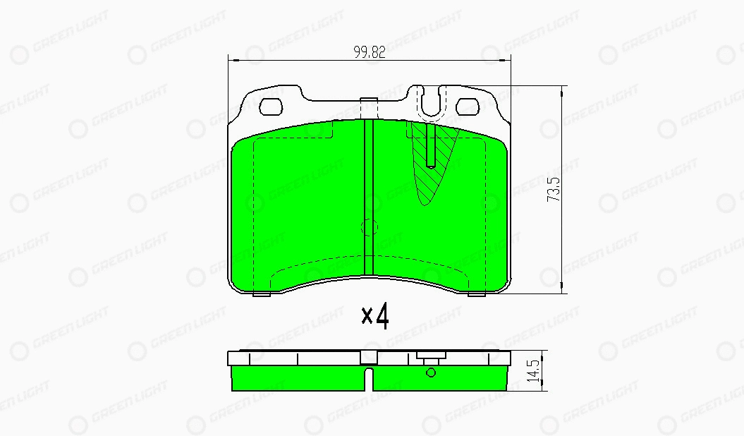 Kit de plaquettes de frein, frein à disque Automotive Adriado GLBP0404