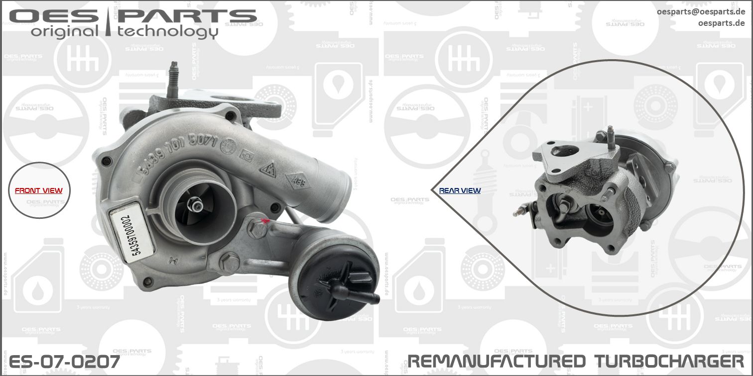 Turbocompresseur, suralimentation OES PARTS ES-07-0207