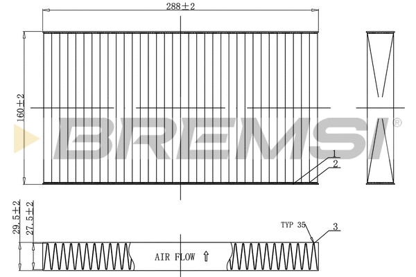 Filtre, air de l'habitacle BREMSI FC0477C