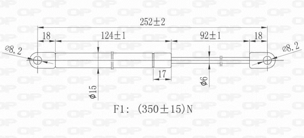 Vérin, capot-moteur OPEN PARTS GSR6376.00